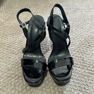 SHINY LEATHER with cute pear charm size 35 high 15cm